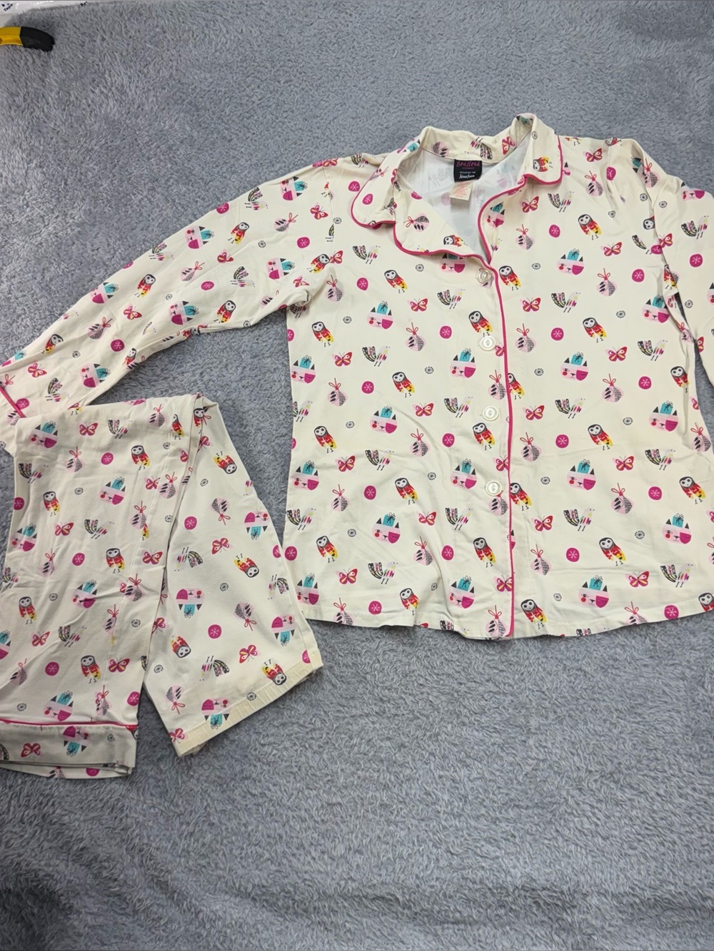 Bedhead Pajamas Medium Christmas Animals Pajama Set Button Front **READ DESC**